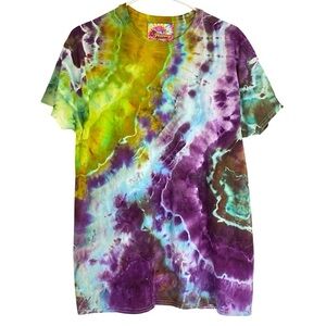 Handmade Geode Tie Dye Tee Mens Size Large Crewneck Short Sleeve Tshirt Shirt